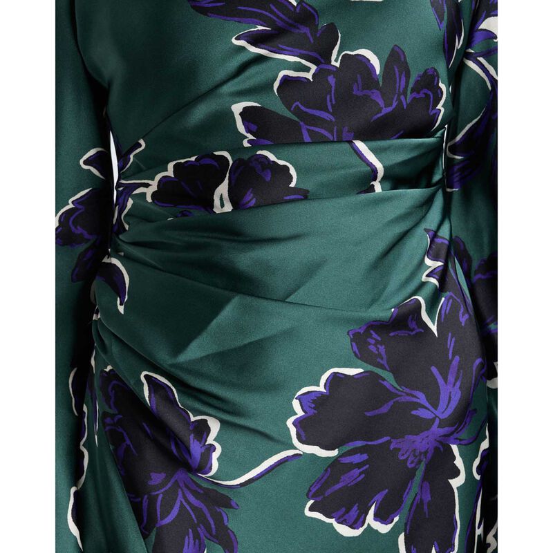 Cue Fern Brushwork Floral Gathered Midi Dress image number 2